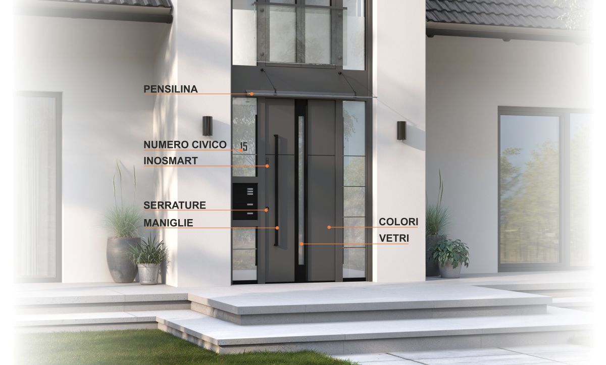 Vista esterna della porta d’ingresso